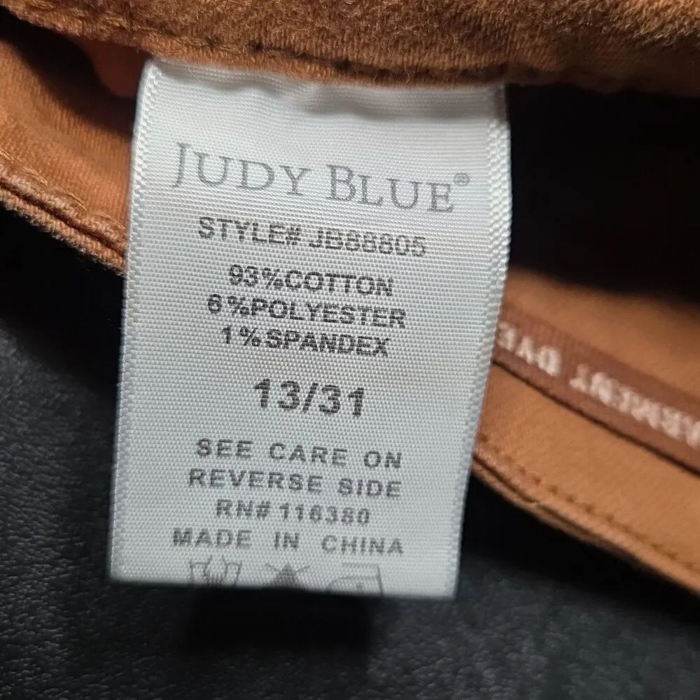 Judy Blue JB88805  Wide Leg  Jeans Women's 13/31 Brown Garment Dyed Cropped